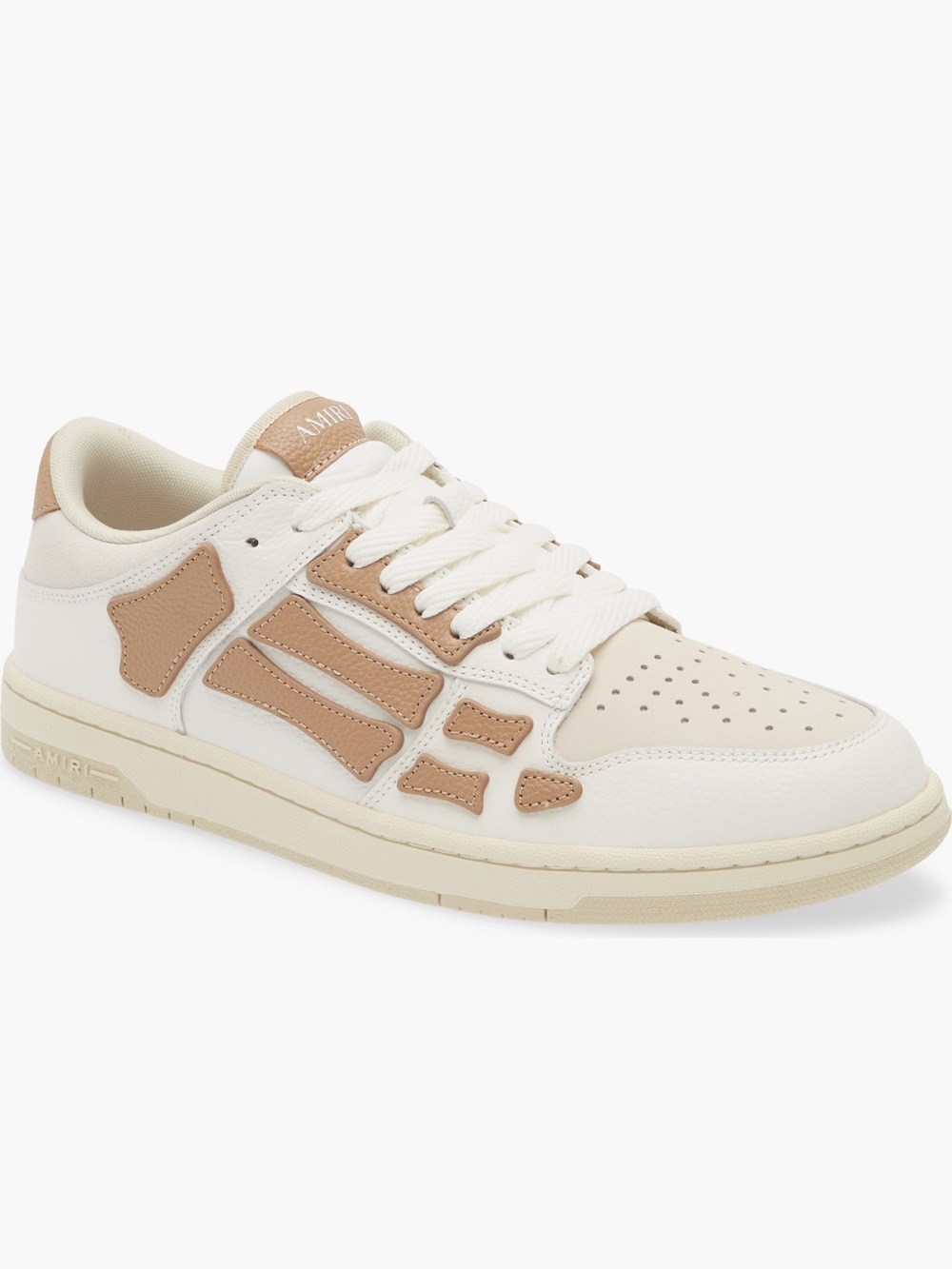 Amiri Mens Skel Top Low Sneakers White/Camel Size 12US/45EU